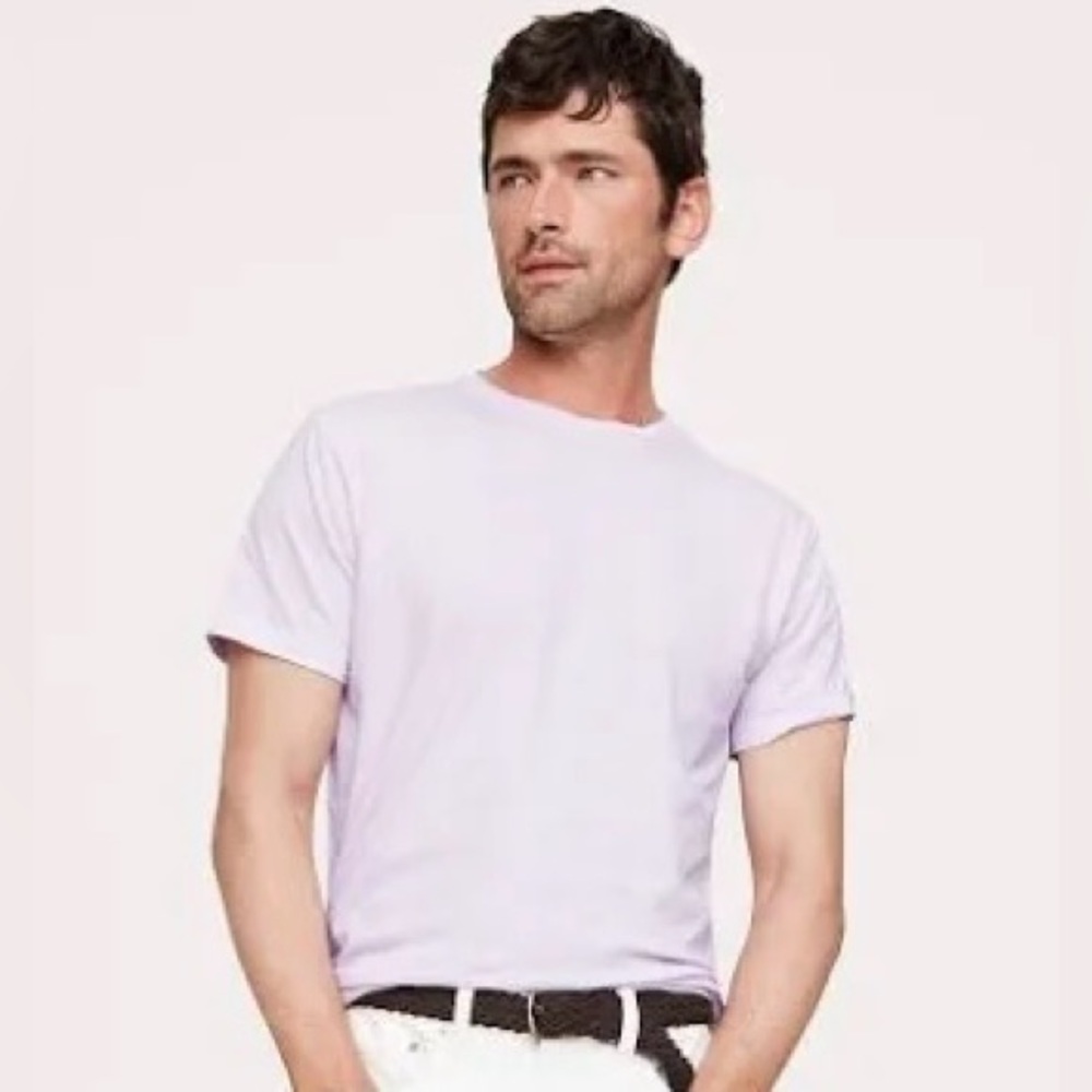 Banana Republic Soft Wash Heathered Lilac S/S Crewneck Cotton Tee Size Med